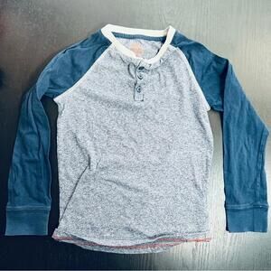 Kids Blue & Gray Long Sleeve Shirt